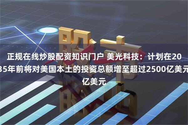 正规在线炒股配资知识门户 美光科技：计划在2035年前将对美国本土的投资总额增至超过2500亿美元